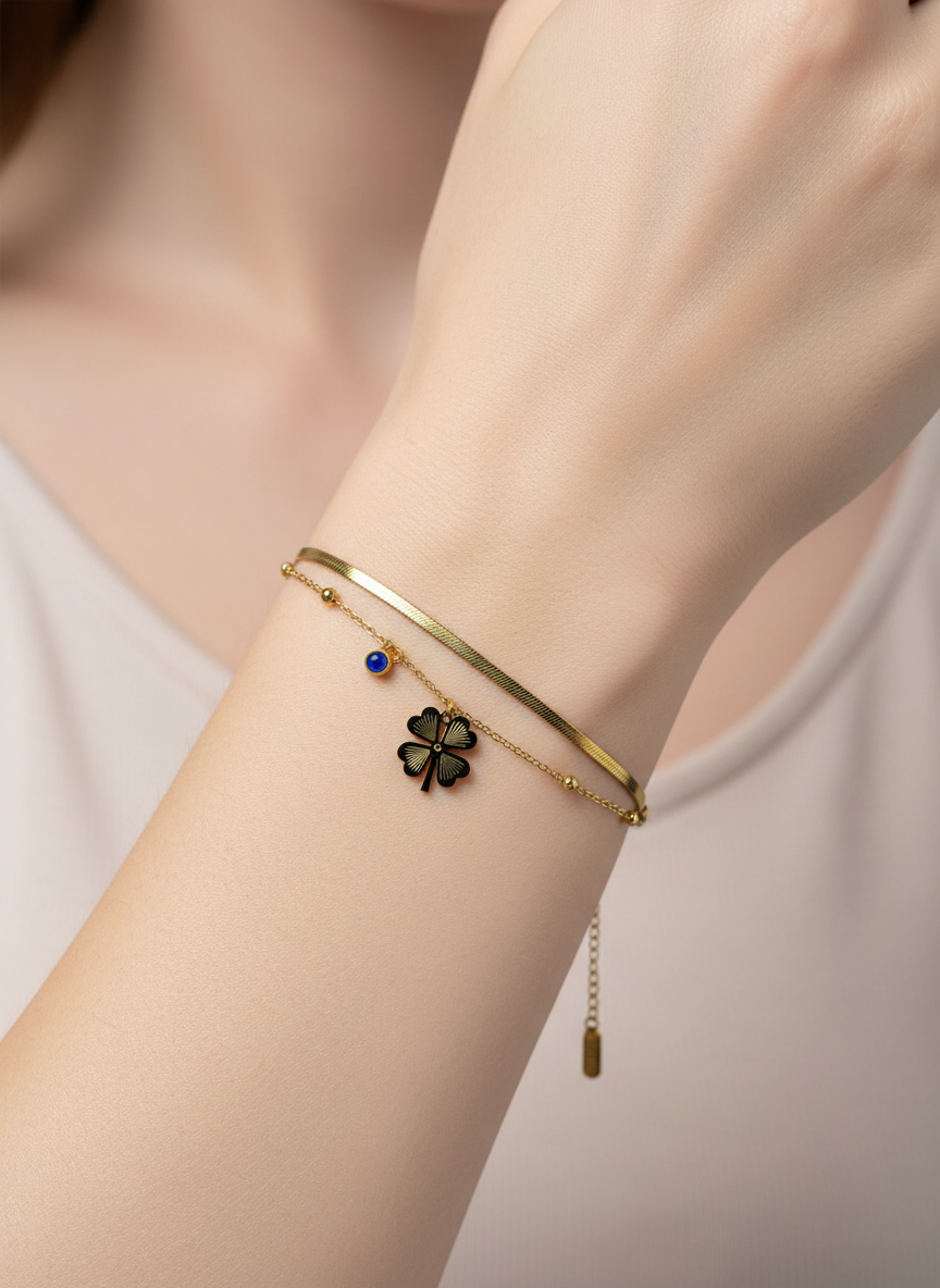 Two-Layer Clover Bracelet