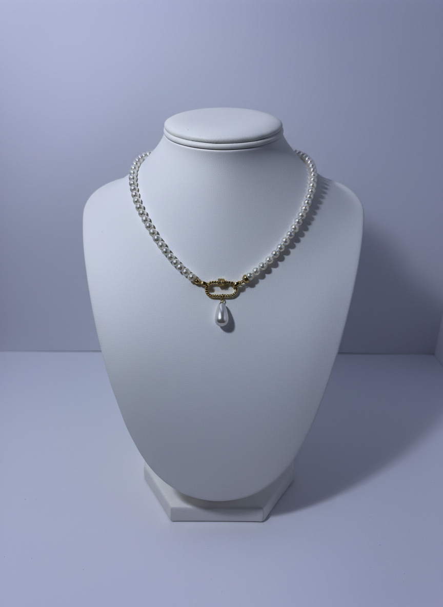 Pearl Drop Necklace – 18K Gold Plated