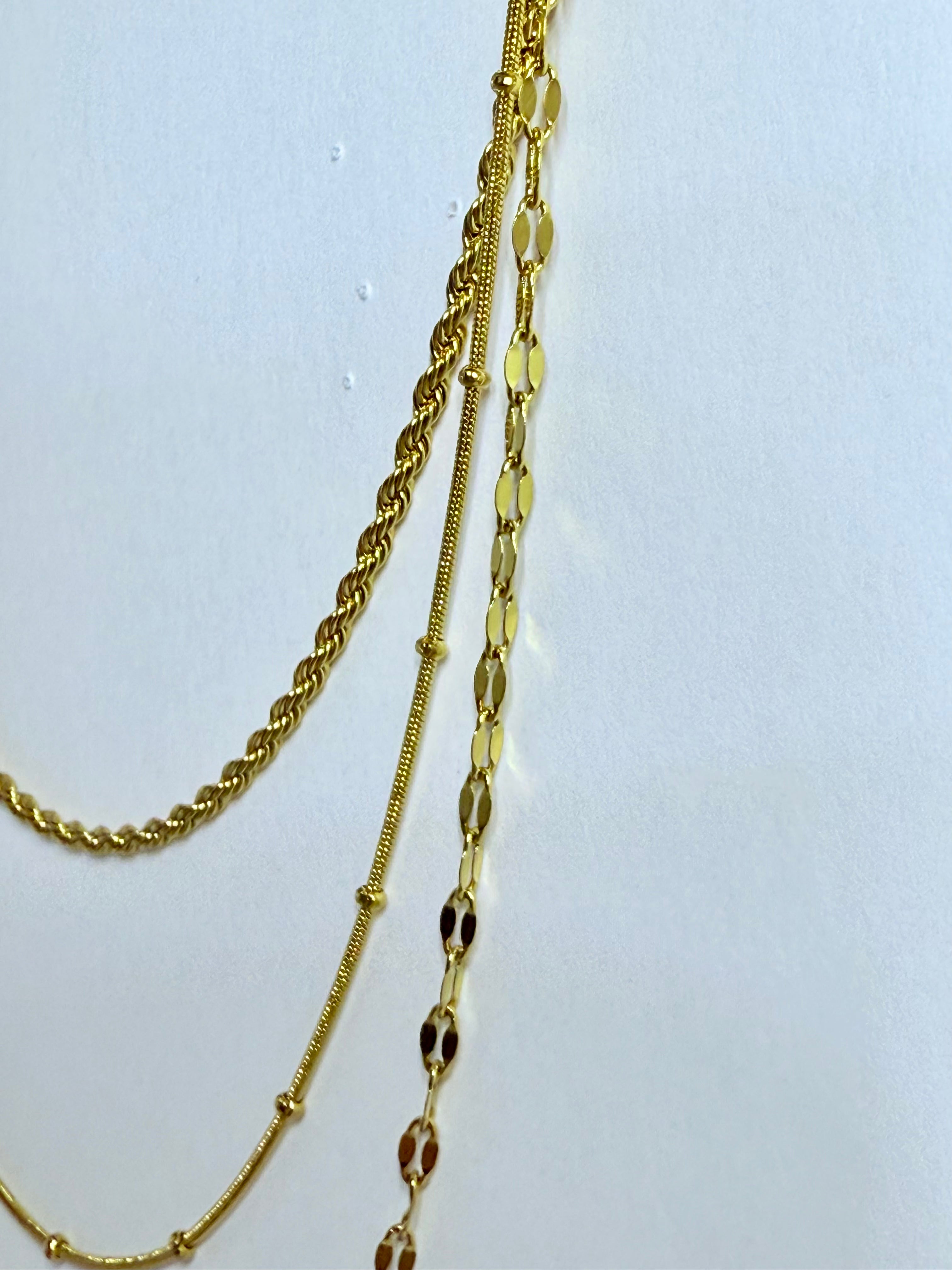 Three-Layer Chain Necklace – 18K Gold Plated