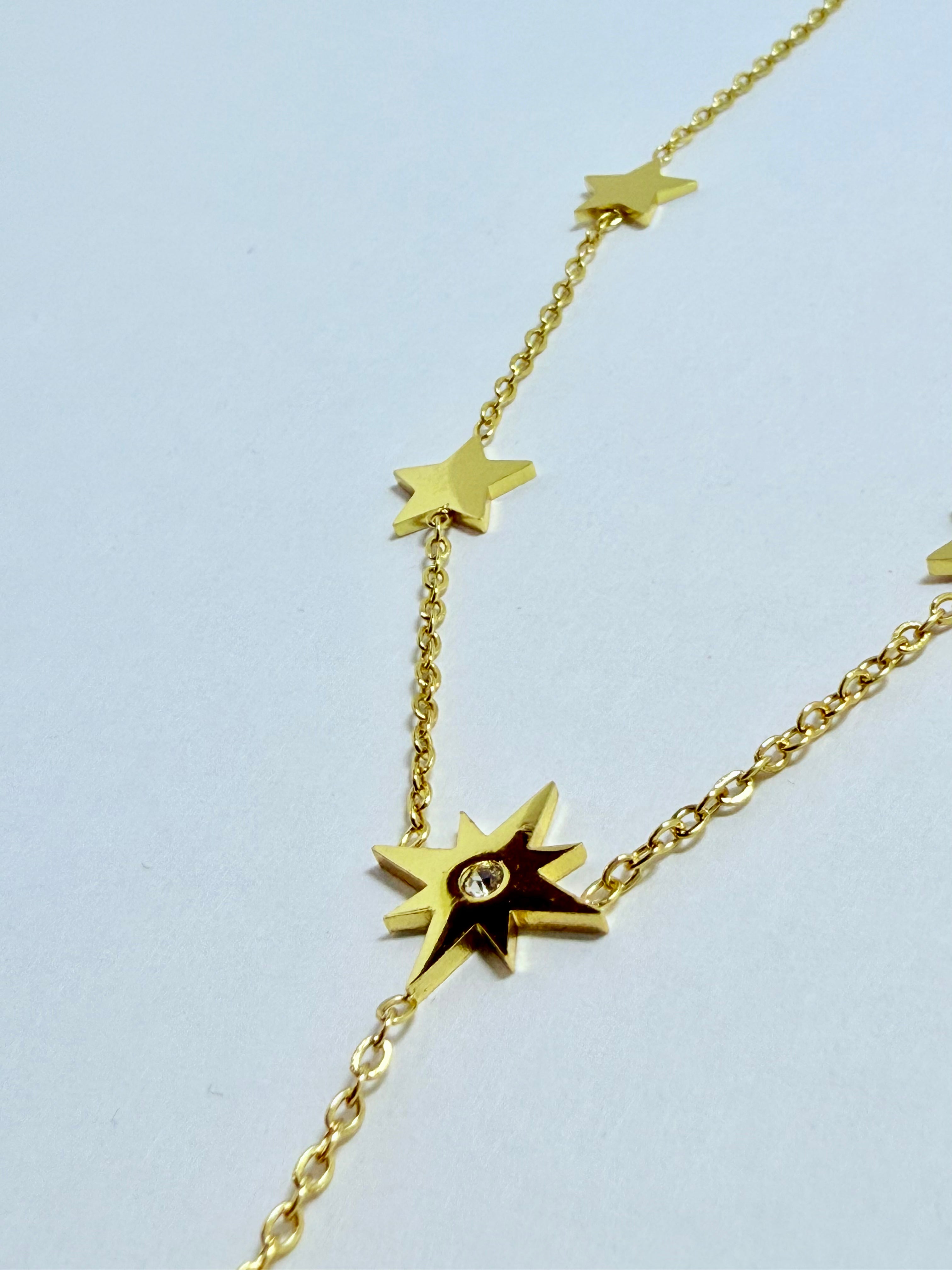 Star Drop Necklace – Gold-Tone