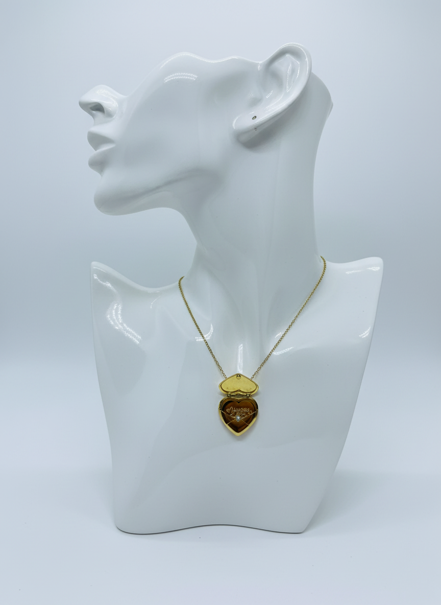 Heart Locket Necklace – “You Are My Sun” – 18K Gold Plated