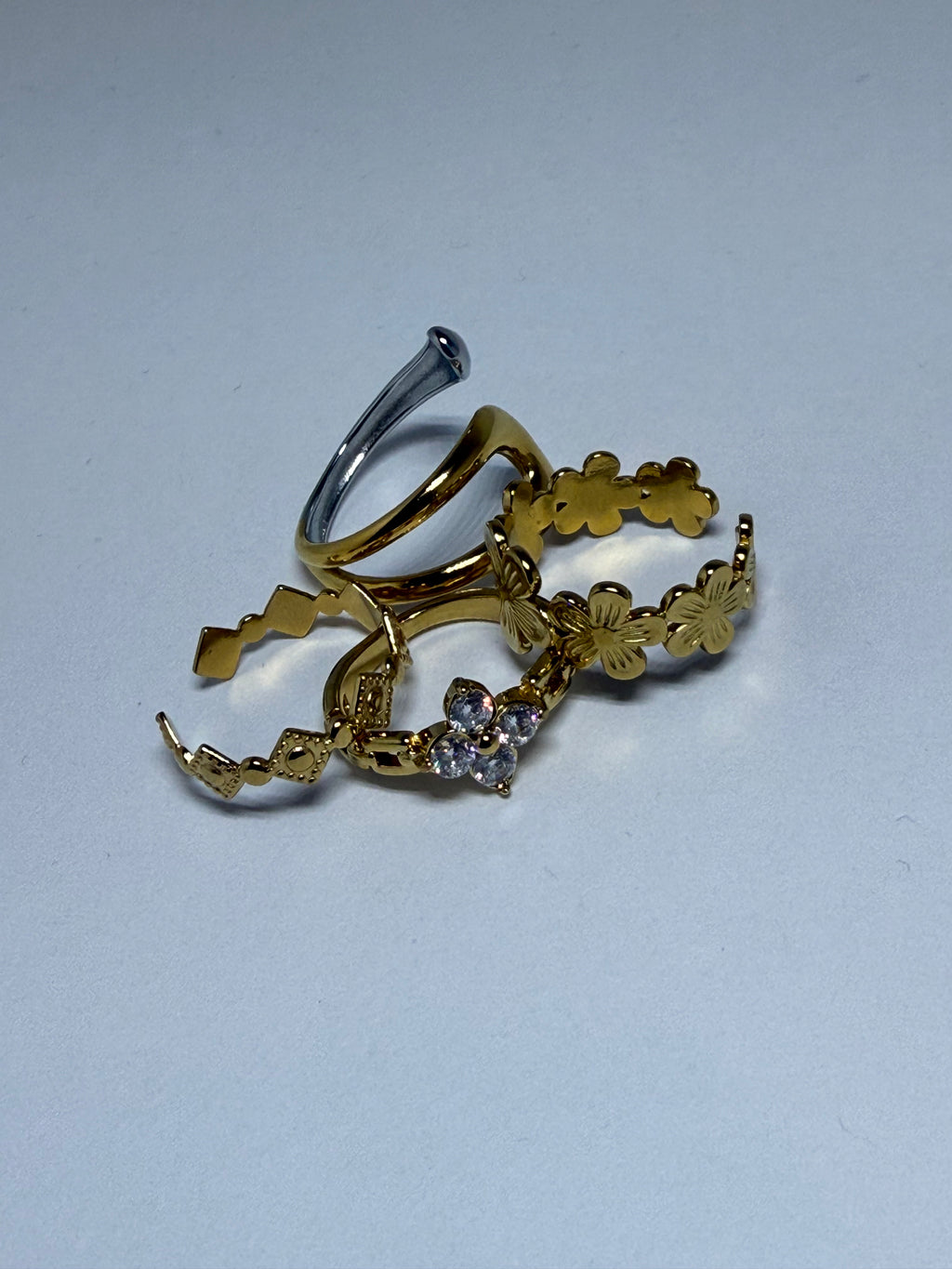Four-Piece Ring Set – 18K Gold Plated