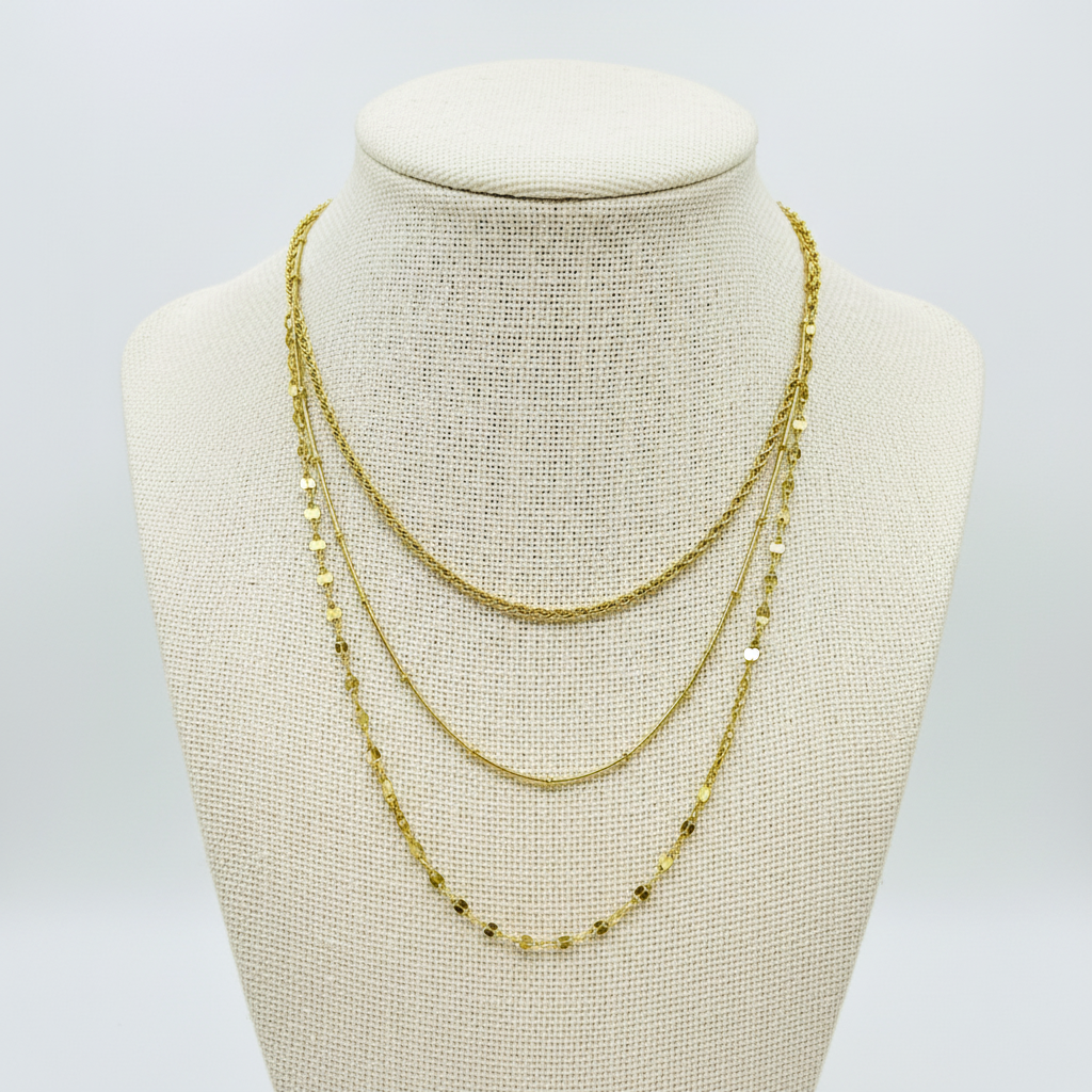 Three-Layer Chain Necklace – 18K Gold Plated