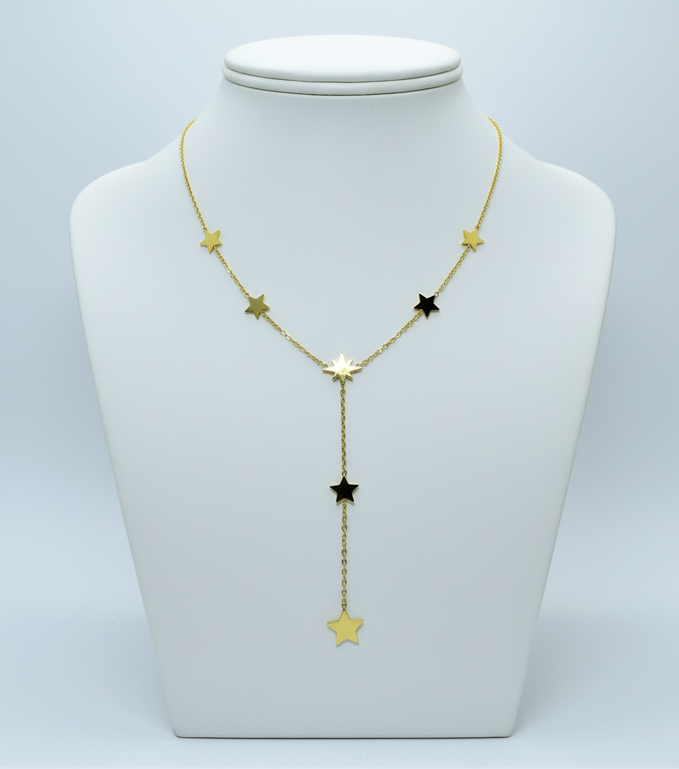 Star Drop Necklace – Gold-Tone